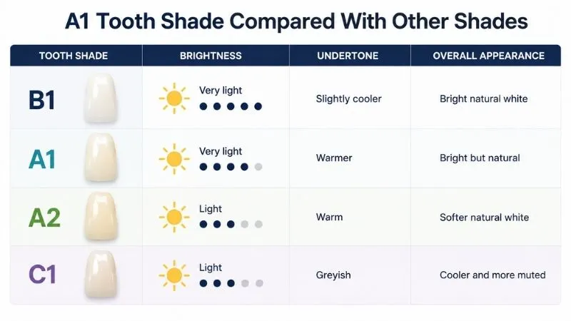 Tooth shade comparision